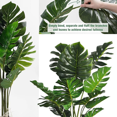 De Gardenia 4FT Artificial Monstera Plant | Faux Swiss Cheese Floor Plant for Indoor Home & Office Décor | Lifelike Tropical Greenery – Pot Not Included