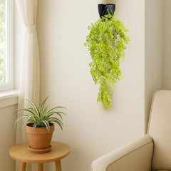 De Gardenia Artificial Hanging Plant with Basket – Realistic Green Leaves & Creepers for Home, Living Room & Wall Decoration