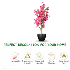 De Gardenia Artificial Bougainvillea Tree – 5.7 Feet Tall | Faux Flowering Tree with Pink Blooms for Home, Balcony & Office Décor | Indoor Outdoor UV Resistant Decorative Plant Without Pot