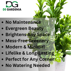 De Gardenia Artificial Rubber Plant – Small Faux Potted Plant for Tabletop, Home, Bathroom & Office Décor | Indoor Decorative Greenery