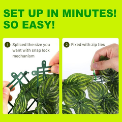 De Gardenia Artificial Faux Ivy Leaf Mat – 1m x 3m Dark Green Privacy Fence Panel for Wall Decor, Vertical Garden, Balcony & Backdrop Decoration