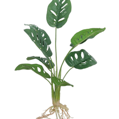 De Gardenia Artificial Monstera Rubber Plant with Black Pot – 50 cm Tall Faux Indoor Greenery for Home Décor | Realistic Ornamental Plant