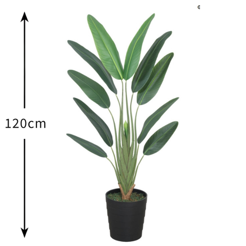 De Gardenia Bird of Paradise X1  120 cm Tall Artificial Plant | Lifelike Tropical Faux Greenery Without Pot for Home & Office Décor