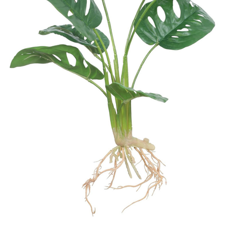 De Gardenia Artificial Monstera Rubber Plant with Black Pot – 50 cm Tall Faux Indoor Greenery for Home Décor | Realistic Ornamental Plant