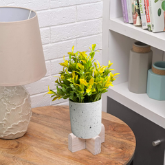 De Gardenia Artificial Rubber Plant – Small Faux Potted Plant for Tabletop, Home, Bathroom & Office Décor | Indoor Decorative Greenery