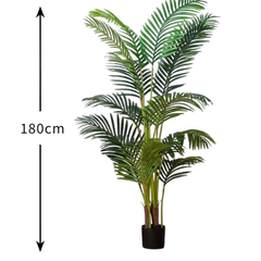De Gardenia 180CM Artificial Areca Palm X4 (Without Pot) – Extra Tall Lifelike Tropical Plant for Home, Office & Event Décor