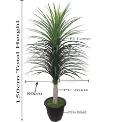 De Gardenia Artificial Nolina Floor Plant – 150 cm Tall | Realistic Faux Indoor Ornamental Plant | Durable & Maintenance-Free Home & Office Decor | Pot Not Included