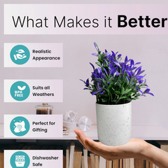 De Gardenia Artificial Rubber Plant – Small Faux Potted Plant for Tabletop, Home, Bathroom & Office Décor | Indoor Decorative Greenery