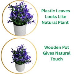 De Gardenia Artificial Rubber Plant – Small Faux Potted Plant for Tabletop, Home, Bathroom & Office Décor | Indoor Decorative Greenery