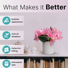 De Gardenia Artificial Rubber Plant – Small Faux Potted Plant for Tabletop, Home, Bathroom & Office Décor | Indoor Decorative Greenery