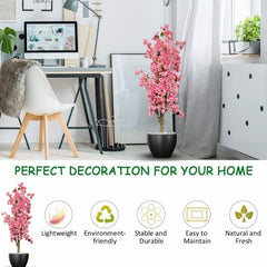 De Gardenia Artificial Bougainvillea Tree – 5.7 Feet Tall | Faux Flowering Tree with Pink Blooms for Home, Balcony & Office Décor | Indoor Outdoor UV Resistant Decorative Plant Without Pot