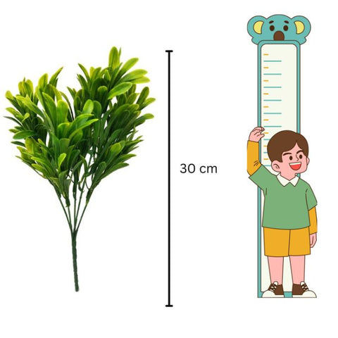 De Gardenia 30CM Artificial Euphorbia Plant – 2 Stems (No Vase), Realistic Green Plastic Plant for Home, Office & Table Décor