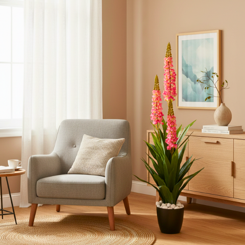 De Gardenia Sword Lily X3 – 130 cm Tall Artificial Plant | Lifelike Faux Indoor & Outdoor Décor Without Pot