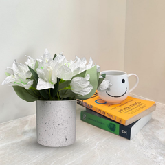 De Gardenia Artificial Rubber Plant – Small Faux Potted Plant for Tabletop, Home, Bathroom & Office Décor | Indoor Decorative Greenery