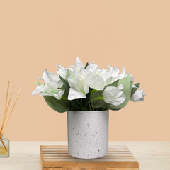 De Gardenia Artificial Rubber Plant – Small Faux Potted Plant for Tabletop, Home, Bathroom & Office Décor | Indoor Decorative Greenery