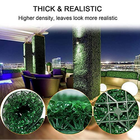 De Gardenia 100x100cm Artificial Greenery Wall Panel – Lush Faux Vertical Garden Mat for Wall, Balcony, Fence & Home Décor