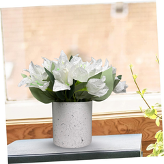 De Gardenia Artificial Rubber Plant – Small Faux Potted Plant for Tabletop, Home, Bathroom & Office Décor | Indoor Decorative Greenery