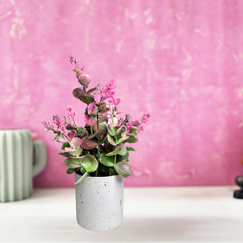 De Gardenia Artificial Rubber Plant – Small Faux Potted Plant for Tabletop, Home, Bathroom & Office Décor | Indoor Decorative Greenery