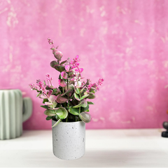 De Gardenia Artificial Rubber Plant – Small Faux Potted Plant for Tabletop, Home, Bathroom & Office Décor | Indoor Decorative Greenery