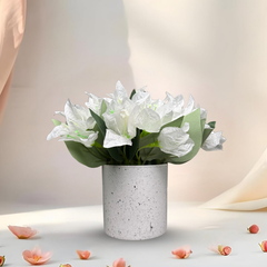 De Gardenia Artificial Rubber Plant – Small Faux Potted Plant for Tabletop, Home, Bathroom & Office Décor | Indoor Decorative Greenery