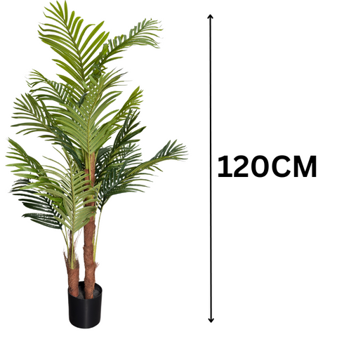De Gardenia 150 cm Artificial Areca Palm Tree with Tall Black Planter – Indoor Decorative Faux Plant for Home & Office