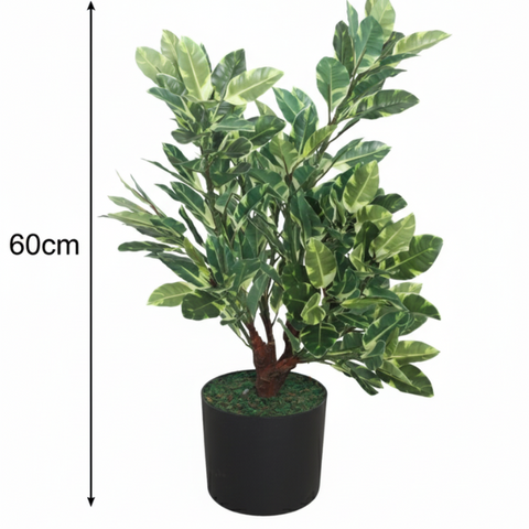 De Gardenia 60CM Artificial Quercus White Plant (Without Pot) – Decorative Faux Oak Leaves for Home, Office & Event Décor