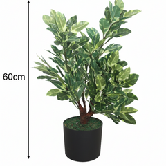 De Gardenia 60CM Artificial Quercus White Plant (Without Pot) – Decorative Faux Oak Leaves for Home, Office & Event Décor