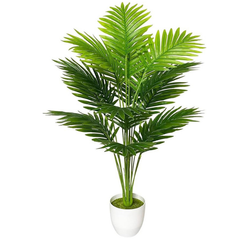 De Gardenia Artificial Areca Palm Plant with White Pot – 75 cm Tall Faux Green Plant for Indoor & Outdoor Home, Balcony & Office Décor