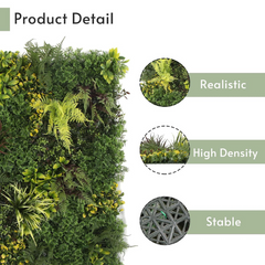 De Gardenia 100x100cm Artificial Greenery Wall Panel – Lush Faux Vertical Garden Mat for Wall, Balcony, Fence & Home Décor