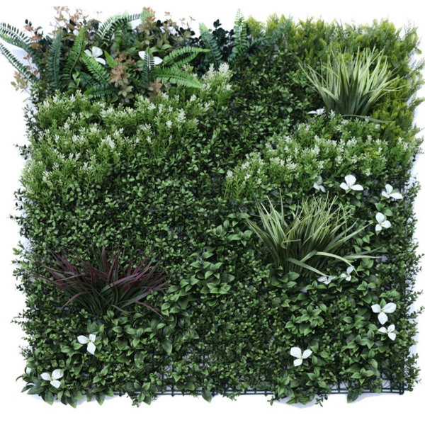 De Gardenia 100x100cm Artificial Greenery Wall Panel – Lush Faux Vertical Garden Mat for Wall, Balcony, Fence & Home Décor