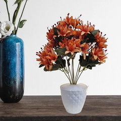 De Gardenia Artificial Lily Flowers – 40 cm Faux Floral Bunch for Tabletop, Home & Office Décor | Gifting & DIY Decoration | Pot Not Included