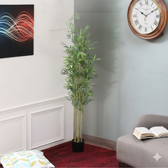 De Gardenia 150cm Semi-Natural Bamboo Plant with Pot – Real-Trunk Faux Bamboo Tree for Home, Office & Zen Décor