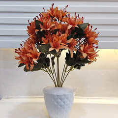 De Gardenia Artificial Lily Flowers – 40 cm Faux Floral Bunch for Tabletop, Home & Office Décor | Gifting & DIY Decoration | Pot Not Included