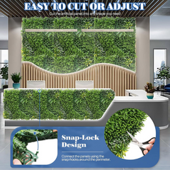 De Gardenia 100x100cm Artificial Greenery Wall Panel – Lush Faux Vertical Garden Mat for Wall, Balcony, Fence & Home Décor