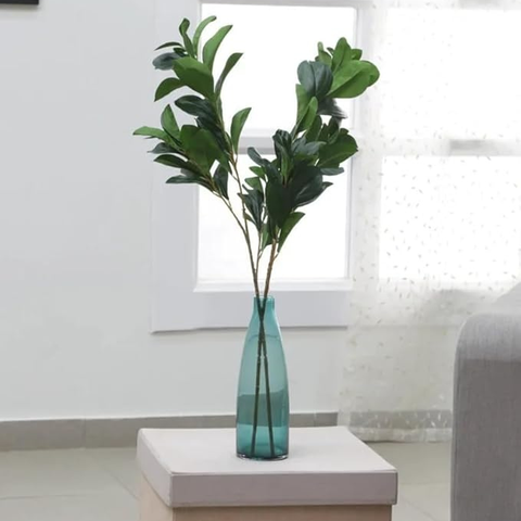 De Gardenia Faux Lemon Leaves – 26" Artificial Green Leaf Branches (Pack of 2) | Faux Greenery Stems for Home & Event Décor | Pot Not Included