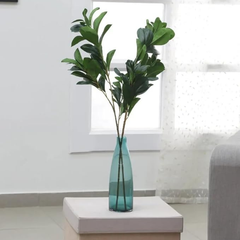 De Gardenia Faux Lemon Leaves – 26" Artificial Green Leaf Branches (Pack of 2) | Faux Greenery Stems for Home & Event Décor | Pot Not Included