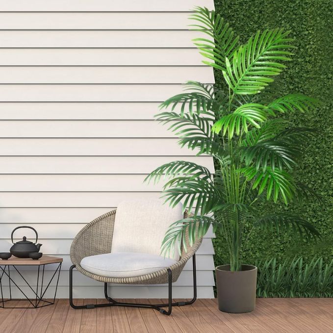 De Gardenia 3.6 Ft Artificial Areca Palm Tree with Pot – 110CM Tall, 24 Leaves | UV Resistant Faux Palm Plant for Indoor & Outdoor Home Décor