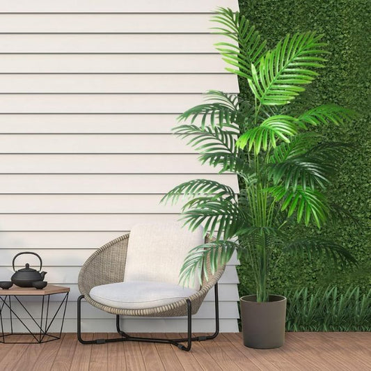 De Gardenia 3.6 Ft Artificial Areca Palm Tree with Pot – 110CM Tall, 24 Leaves | UV Resistant Faux Palm Plant for Indoor & Outdoor Home Décor