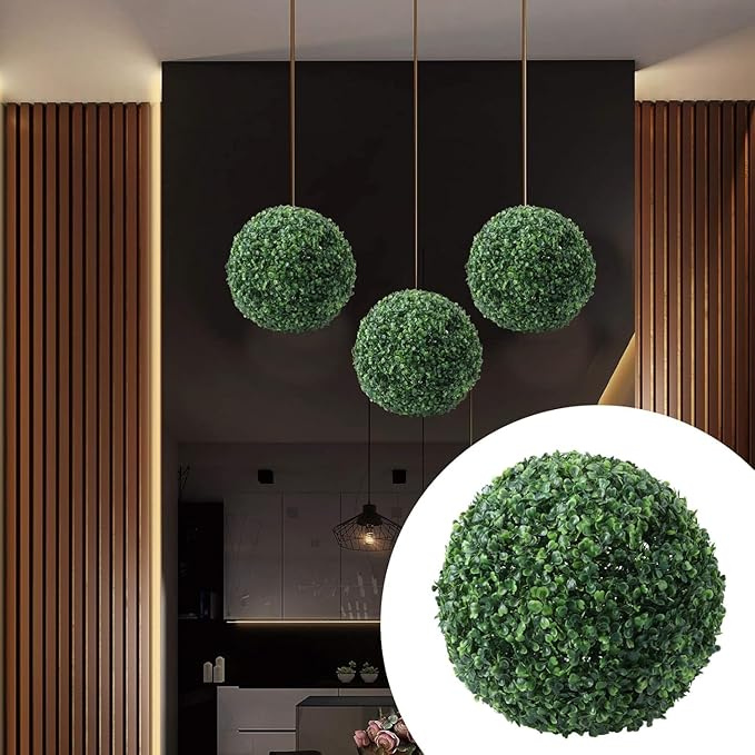De Gardenia Artificial Grass Hanging Topiary Ball – 38×38 CM | UV Resistant Decorative Green Ball for Garden, Patio & Indoor Décor
