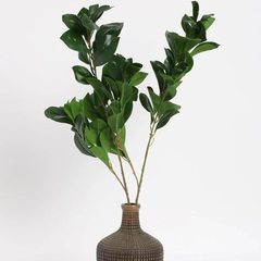 De Gardenia Faux Lemon Leaves – 26" Artificial Green Leaf Branches (Pack of 2) | Faux Greenery Stems for Home & Event Décor | Pot Not Included