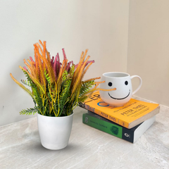 De Gardenia Artificial Rubber Plant – Small Faux Potted Plant for Tabletop, Home, Bathroom & Office Décor | Indoor Decorative Greenery