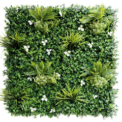 De Gardenia 100x100cm Artificial Greenery Wall Panel – Lush Faux Vertical Garden Mat for Wall, Balcony, Fence & Home Décor