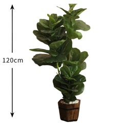De Gardenia Fiddle X4 – 120 cm Tall Artificial Plant | Lifelike Faux Indoor & Outdoor Décor Without Pot