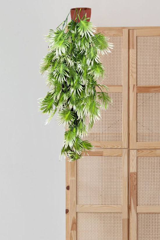 De Gardenia Artificial Hanging Plant with Basket – Realistic Green Leaves & Creepers for Home, Living Room & Wall Decoration