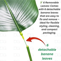 De Gardenia Artificial Bird of Paradise Plant – 4 FT Tall Faux Tropical Palm Tree for Home, Office, Garden & Store Decor – Pot Not Included