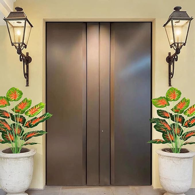 De Gardenia Artificial Money Plant with Pot – 55 cm Tall Green Monstera Leaves | Faux Tropical Indoor Plant for Home & Office Décor