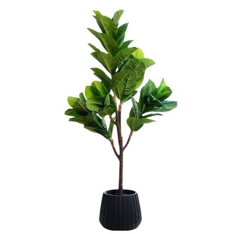 De Gardenia Real Touch Fan Palm – 120 cm Tall Artificial Plant | Lifelike Faux Indoor & Outdoor Décor Without Pot