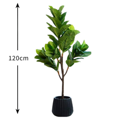 De Gardenia Real Touch Fan Palm – 120 cm Tall Artificial Plant | Lifelike Faux Indoor & Outdoor Décor Without Pot