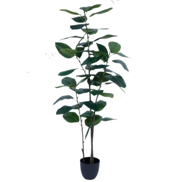De Gardenia Rubber Leaves X5 – 130 cm Tall Artificial Plant with Pot | Lifelike Faux Indoor & Outdoor Décor