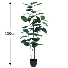 De Gardenia Rubber Leaves X5 – 130 cm Tall Artificial Plant with Pot | Lifelike Faux Indoor & Outdoor Décor